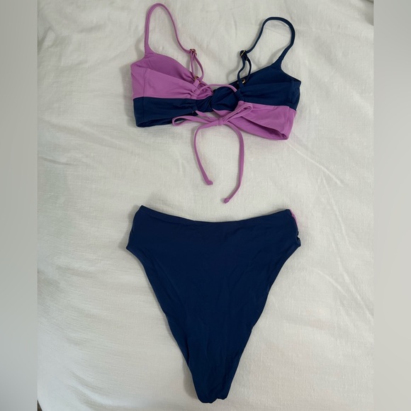 L*Space Color Block Indigo-rosebud Ringo Bikini Top and Bottom Set - Picture 4 of 7